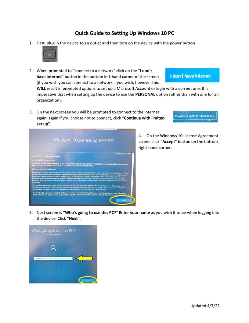 Windows 10 Setup PDF