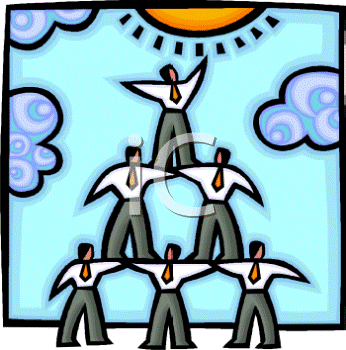 animation of people standing in a pyramid with the topmost person reaching for the sun, demonstrating the possibilities when we all work together.