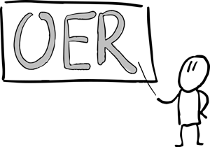 a person pointing to the letters O E R on a whiteboard