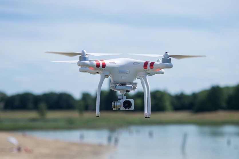 Drone with camera flying