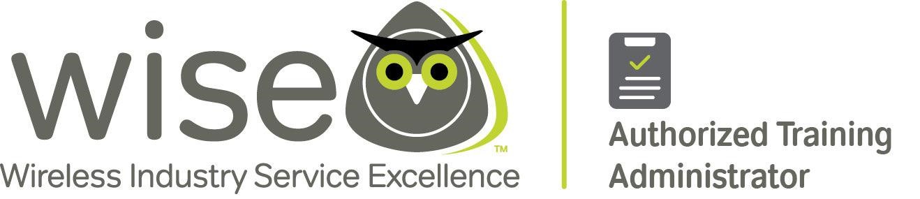 Wise logo depicting an owl with the words wireless industry service excellence next to which are the words authorized training administrator