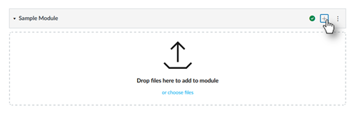 Dialog showing sample module text with the add button in the upper right corner, use B to navigate by button and reach this location.