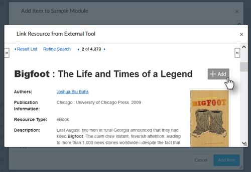 Add button next to heading result. Navigate by headings to reach the desired result, then press tab to reach the add button