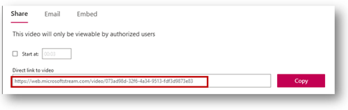 Microsoft stream URL