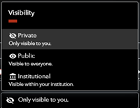 Keep the clip private or make it visible to others